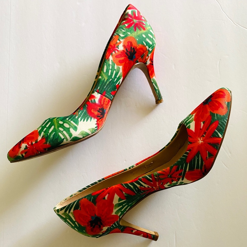 INC INTERNATIONAL CONCEPT Shoes Zitah5 Pointed-Toe Heels Tropical Multi Sz 7.5 - Picture 4 of 16